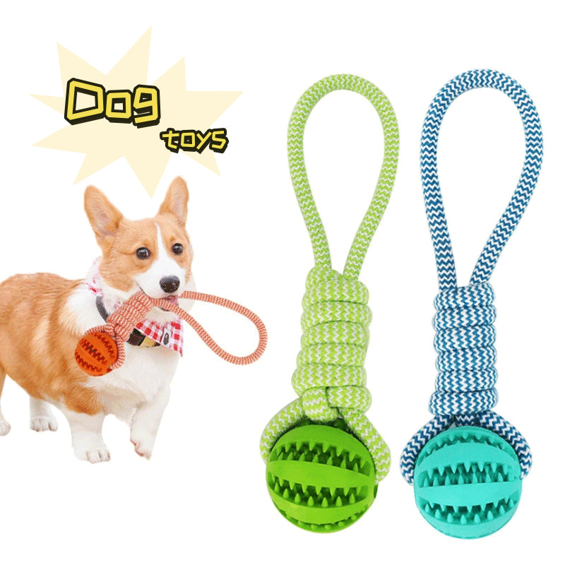 Interactive Treat Rope Rubber Leaking Chewing Bite Resistant Pet Tooth Cleaning