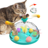 Interactive Multifunctional Turntable Ball With Catnip Pinwheel