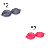 Rubber Foldable Double Feeding Bowl Pets
