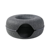 Cat Nest Round Woolen Felt Pet Dual-use Tunnel
