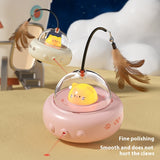 Electric UFO Cat Teaser Stick With Bell Training Replaceable Feather