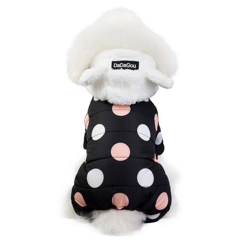 Warm Big polka Dotted Four-Leg Cotton Coat