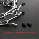 Chrome Plated Pinch Dog Collar Choke Chain Dog Training Necklace Rubber Tips Guardian