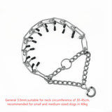 Chrome Plated Pinch Dog Collar Choke Chain Dog Training Necklace Rubber Tips Guardian