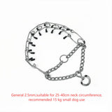 Chrome Plated Pinch Dog Collar Choke Chain Dog Training Necklace Rubber Tips Guardian