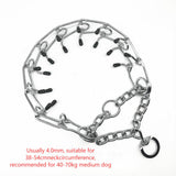 Chrome Plated Pinch Dog Collar Choke Chain Dog Training Necklace Rubber Tips Guardian