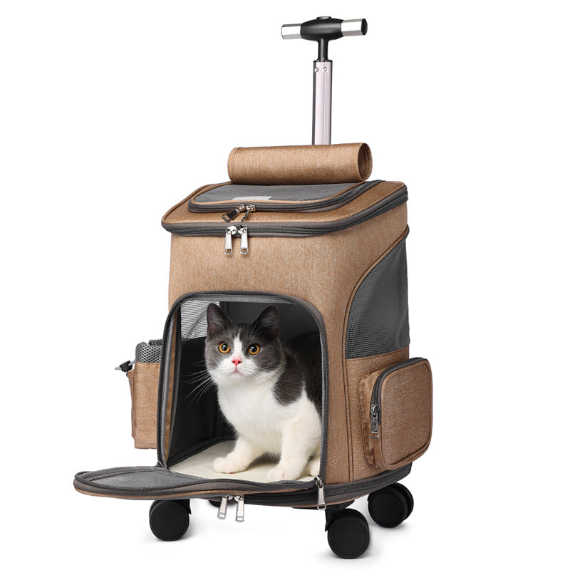 Portable Folding Trolley Traveling Backpack With Universal Wheel