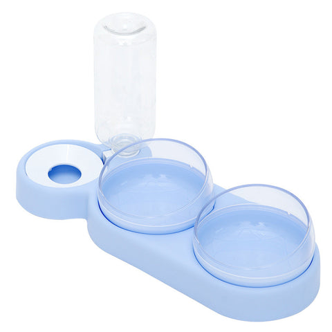 Automatic Double Feeder With Water Fountain Drinking Raised Stand
