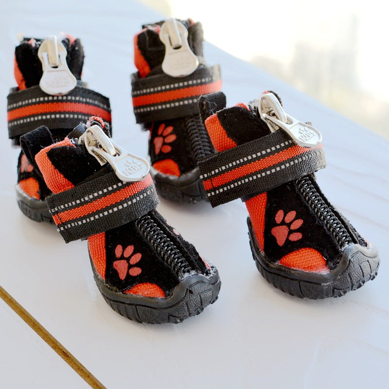Printed Suede Cotton Dog Shoes