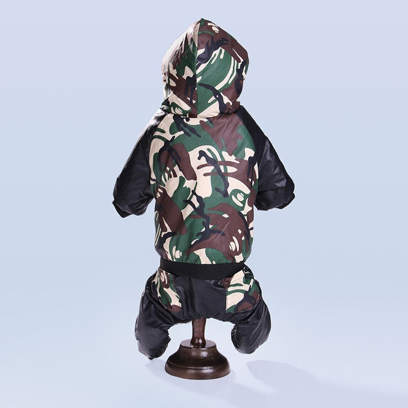 Autumn Winter Camouflage Hooded Pet Clothing