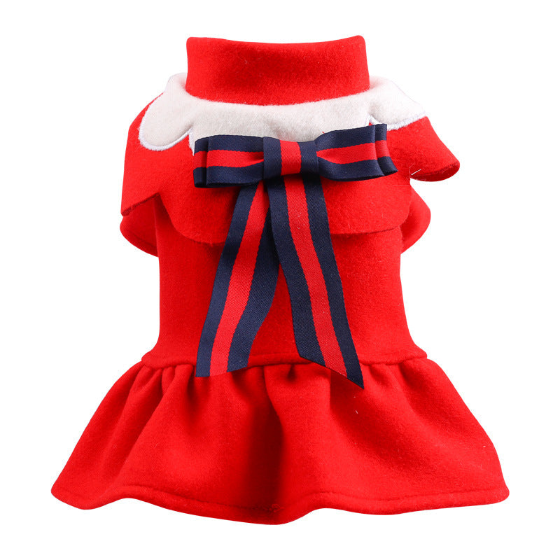 Pet Student British Style Costume Autumn And Winter Woolen Cloth