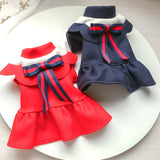 Pet Student British Style Costume Autumn And Winter Woolen Cloth