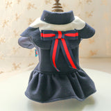 Pet Student British Style Costume Autumn And Winter Woolen Cloth