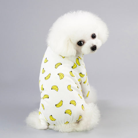 Pet Four-Legged Cotton Home Pajamas Casual Cartoon Fruit Pattern