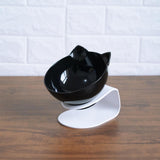 Inclined Food Cat Ear Oblique Mouth Transparent Single Pet Bowl