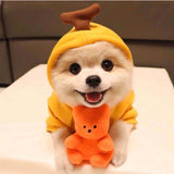 Fruit Dog Hoodie Winter Warm Fleece Coat