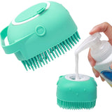 Soft Silicone Pet Shampoo Massager Shower Brush Comb Grooming Scrubber For Bathing