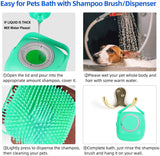 Soft Silicone Pet Shampoo Massager Shower Brush Comb Grooming Scrubber For Bathing
