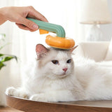 Pet Pumpkin Brush Self Cleaning Slicker Gently Removes Loose Undercoat Mats Tangled Hair