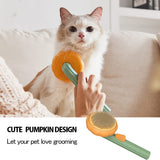 Pet Pumpkin Brush Self Cleaning Slicker Gently Removes Loose Undercoat Mats Tangled Hair