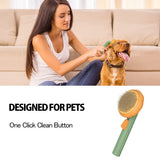 Pet Pumpkin Brush Self Cleaning Slicker Gently Removes Loose Undercoat Mats Tangled Hair