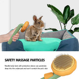 Pet Pumpkin Brush Self Cleaning Slicker Gently Removes Loose Undercoat Mats Tangled Hair