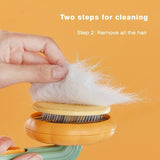Pet Pumpkin Brush Self Cleaning Slicker Gently Removes Loose Undercoat Mats Tangled Hair
