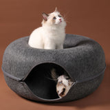 Cat Nest Round Woolen Felt Pet Dual-use Tunnel