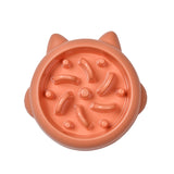 Pet Anti Choking Gulping Slow Feeder Dish Bowl Eating Plate