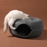 Cat Nest Round Woolen Felt Pet Dual-use Tunnel