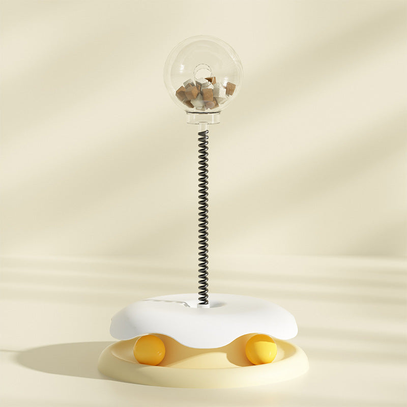 Cat Leakage Food 2 In 1 Toys Turntable Spring Ball