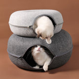 Cat Nest Round Woolen Felt Pet Dual-use Tunnel