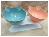 Inclined Food Cat Ear Oblique Mouth Transparent Single Pet Bowl