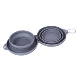 Rubber Foldable Double Feeding Bowl Pets