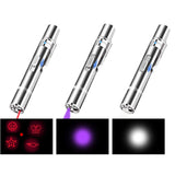 Laser Pointer Cat/Dog Toy, Red Dot LED Light Pointer, Long Range 5 Modes Laser Projection Playpen - USB Recharge