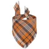 Pet Bandana With Tassels Edges Classic Plaid Triangle Scarf