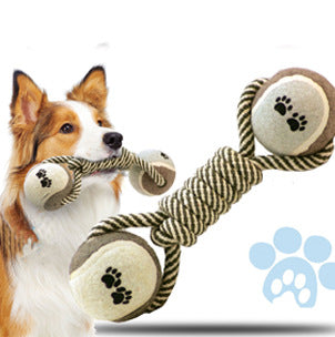 Dumbbell Rope Tennis Ball Chew Teeth Cleaning