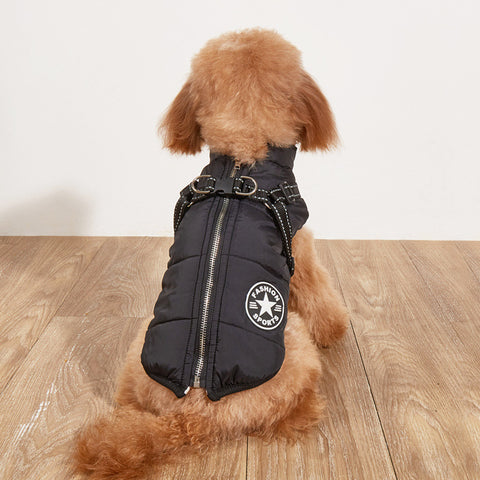 Pet Warm Cotton-Padded Fleece-lined Thickened Reflective Gallus