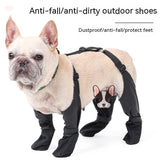 Soft Waterproof Adjustable Dog Boots Breathable Outdoor Walking French Pets Paws Protector