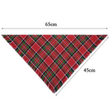 Pet Bandana With Tassels Edges Classic Plaid Triangle Scarf