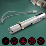 Laser Pointer Cat/Dog Toy, Red Dot LED Light Pointer, Long Range 5 Modes Laser Projection Playpen - USB Recharge