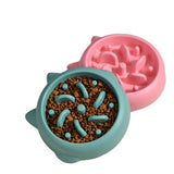 Pet Anti Choking Gulping Slow Feeder Dish Bowl Eating Plate