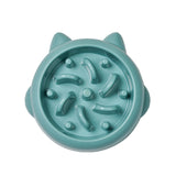 Pet Anti Choking Gulping Slow Feeder Dish Bowl Eating Plate