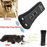 3-in-1 Anti Barking Dog Training Device Ultrasonic Training Repeller LED Flashlight