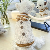 Bowknot Hollow Knit Pet Sweater