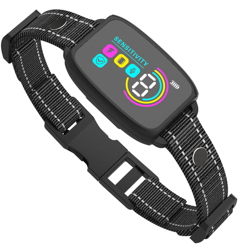 Smart Automatic Anti Barking Dog Collar Rechargeable Bark Stopper HD Digital Display IP67 Waterproof Collar