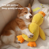 Calming Duck Plush Stuffed Chew Squeaky Teeth Cleaning Pillow