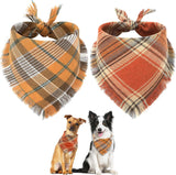 Pet Bandana With Tassels Edges Classic Plaid Triangle Scarf