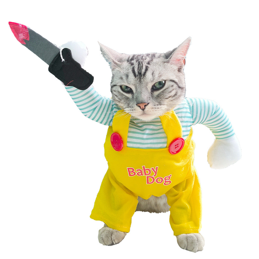 Cat Creative Yellow Knife Assassin Costume Clothing