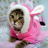 Cute Rabbit Pet Mascotas Costume Hoodie Fleece Warm Jacket